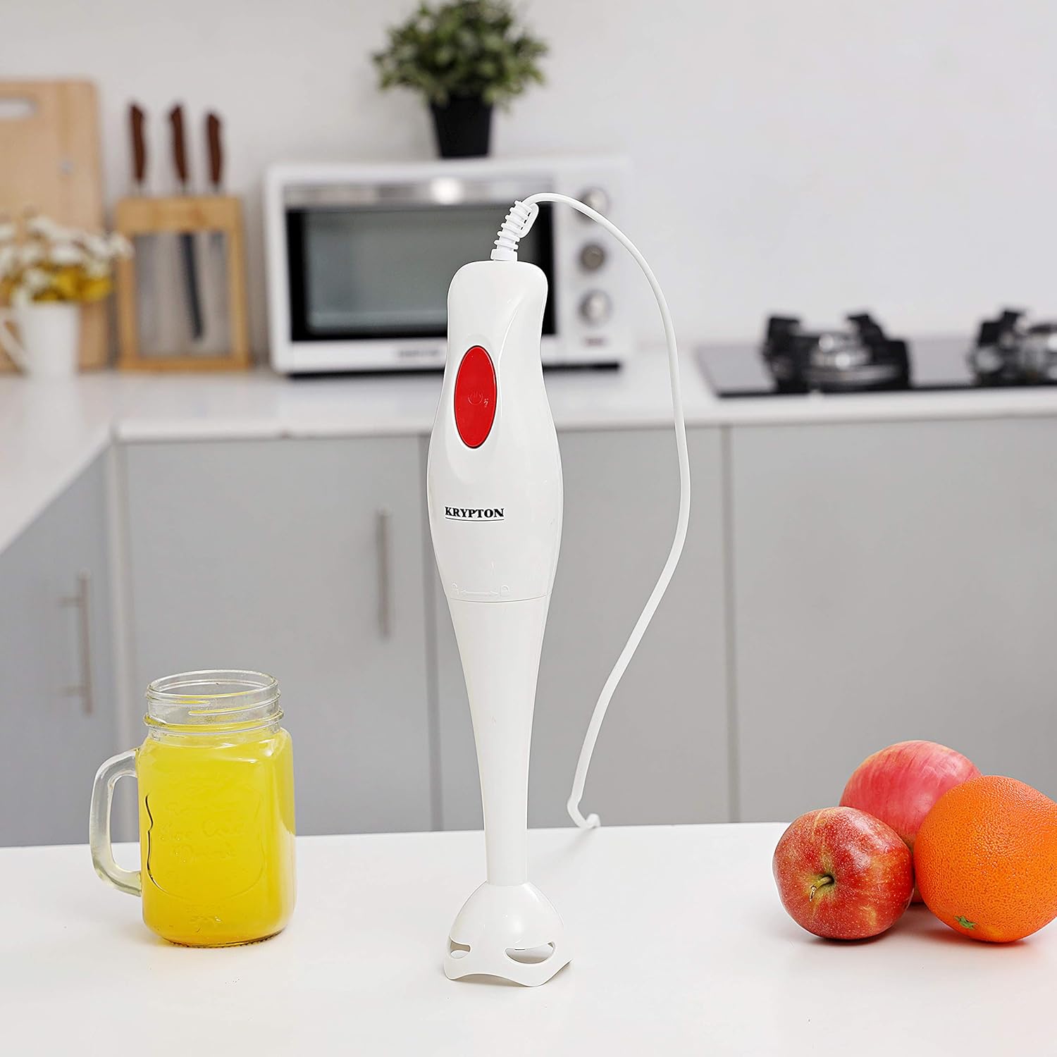 Krypton Hand Blender KNHB6077N - White / RedKitchen AppliancesMULTI-FUNCTIONAL - The hand blender body is made of stainless steel and high quality plastic; Super stylish, lightweight yet sturdy design with ergonomic handle for a secure grip and the floral